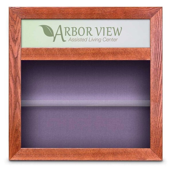 Outdoor Enclosed Combo Board, 42"x32", Bronze Frame/Grey & Cloud